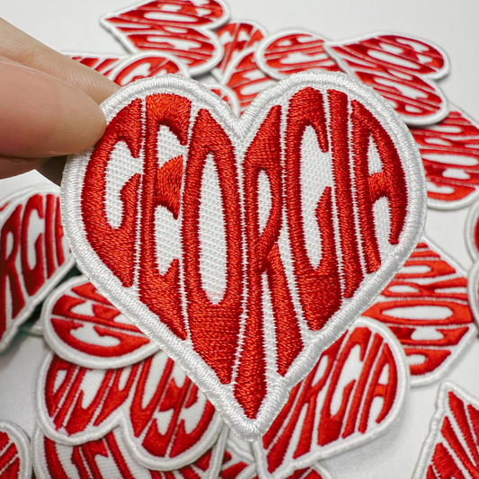 2" Georgia Heart -  Embroidered Hat Patch