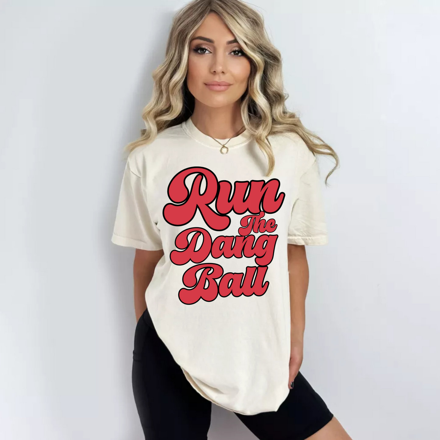 (shirt not included) Run The Dang Ball - Clear Film Transfer