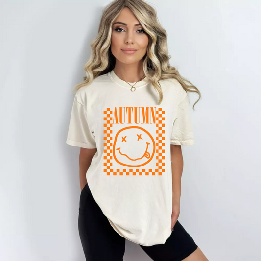 (shirt not included) Autumn Smiley  - Screen print Transfer