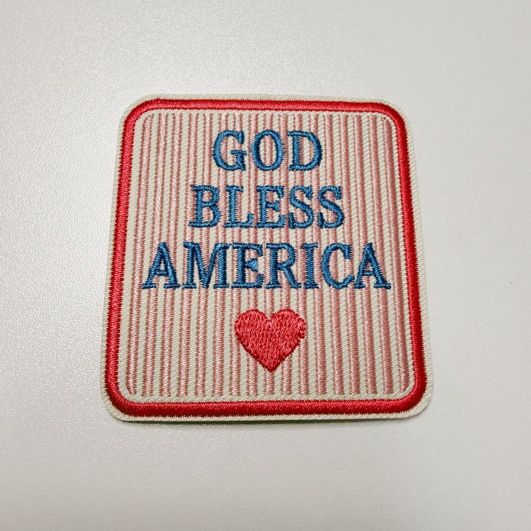 God Bless America (2.25" x 2.5") -  Embroidered Hat Patch