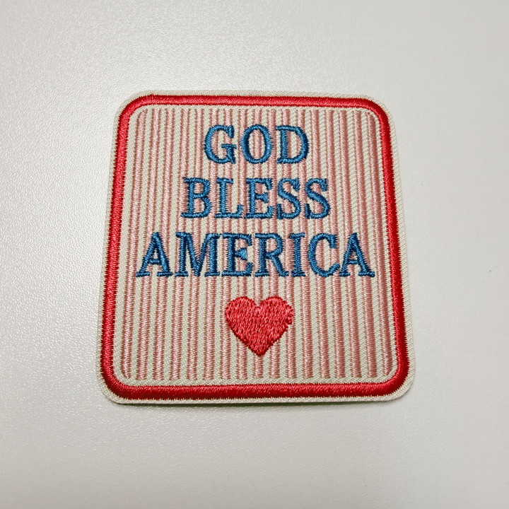 God Bless America (2.25" x 2.5") -  Embroidered Hat Patch