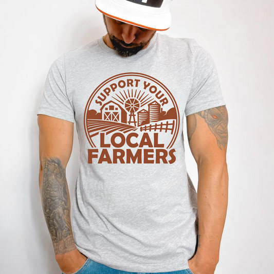 (Shirt not included) Support your LOCAL farmers - Texas orange Screen print Transfer