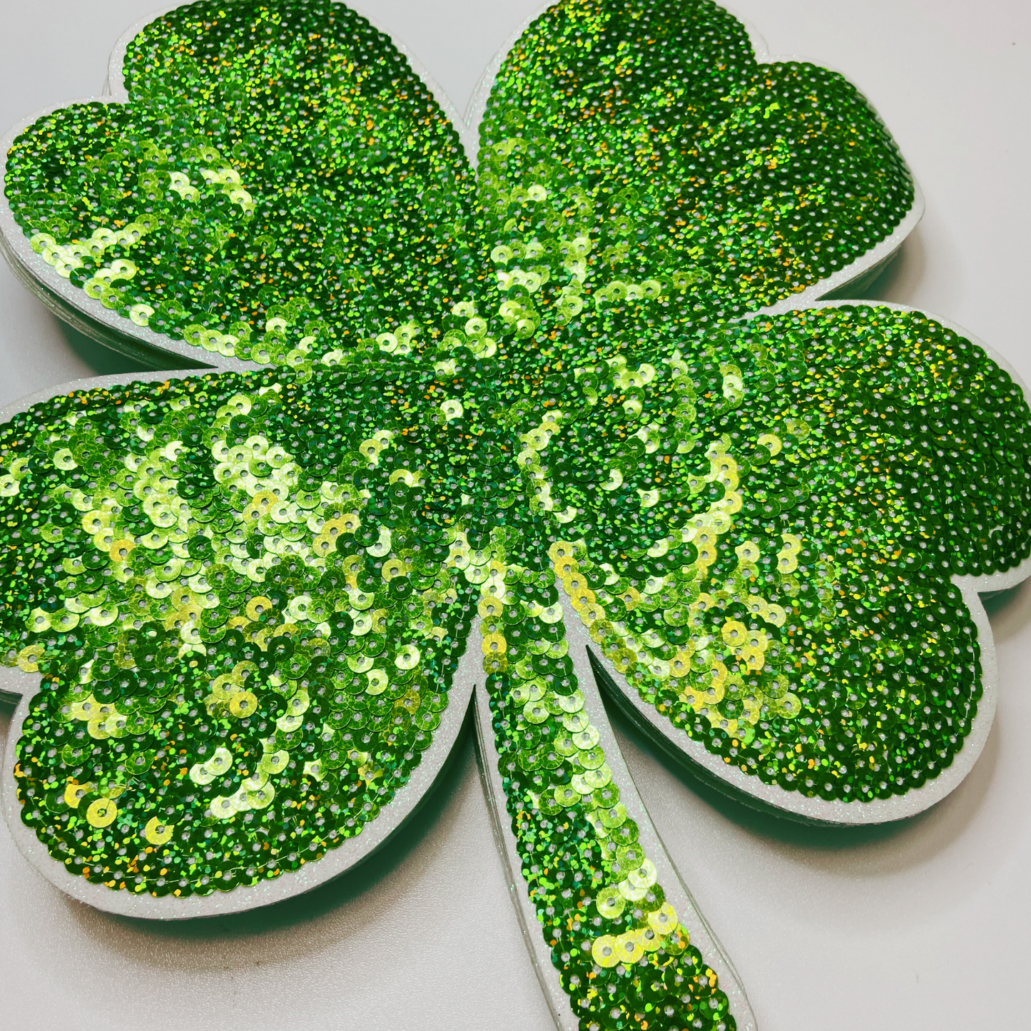 9.5” x 11"  Four Leaf Clover - Sequin Patch (st. patricks day)