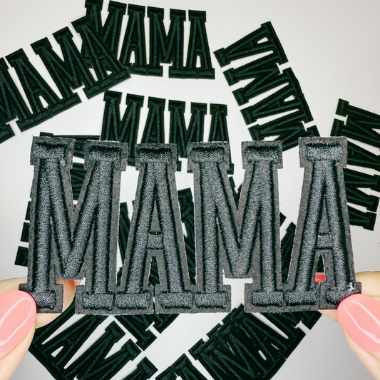 4" MAMA in WHITE or BLACK - 3D Embroidered Hat Patch