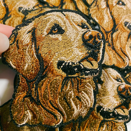 3" Golden Retriever - Embroidered Hat Patch
