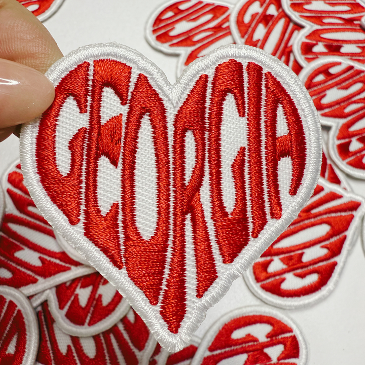 2" Georgia Heart -  Embroidered Hat Patch