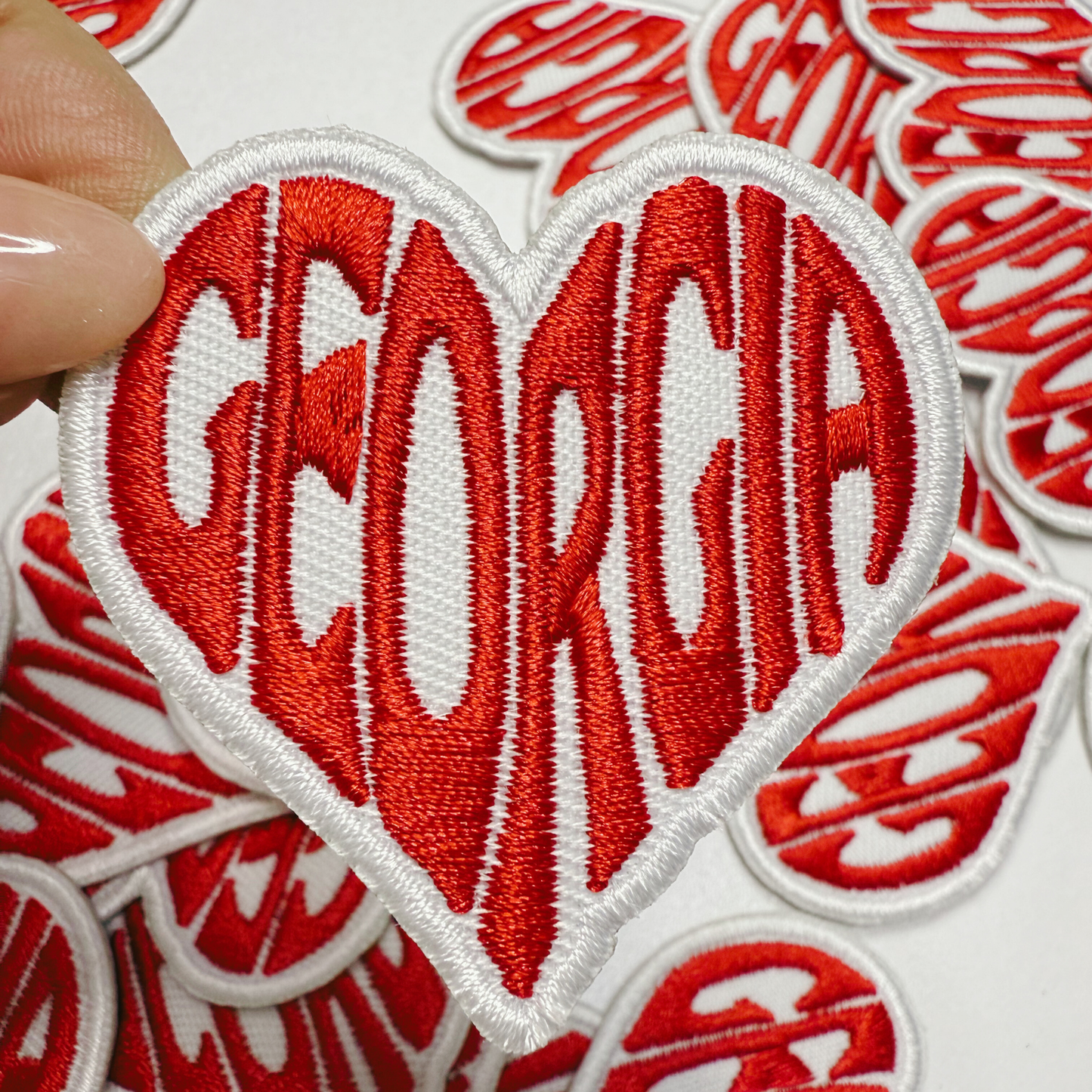 2" Georgia Heart -  Embroidered Hat Patch