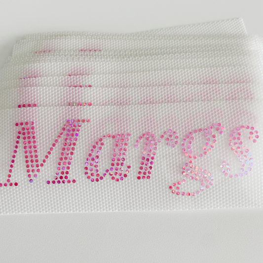 4" Margs SPANGLE Transfer - COLD PEEL - Perfect for Hats