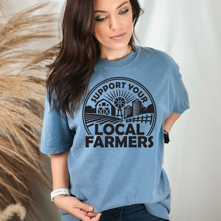 (Shirt not included) Support your LOCAL farmers in WHITE or BLACK  -  Screen print Transfer