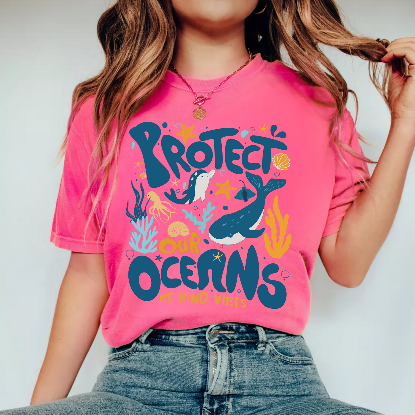 (shirt not included) Protect Our Oceans- Clear Film Transfer