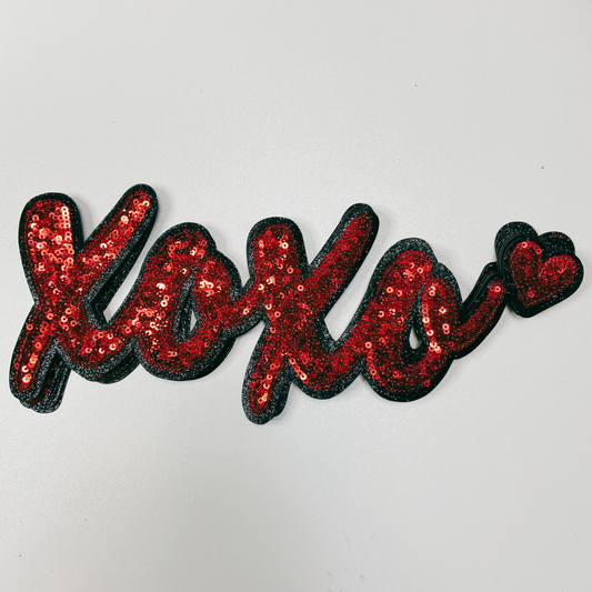 11” XOXO Sequin in Red - Sequin Patch