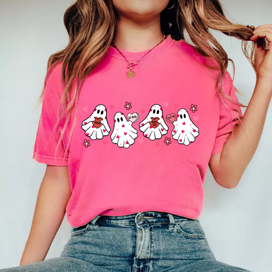 (Shirt not included) Valentine Ghosties - Clear Film Transfer