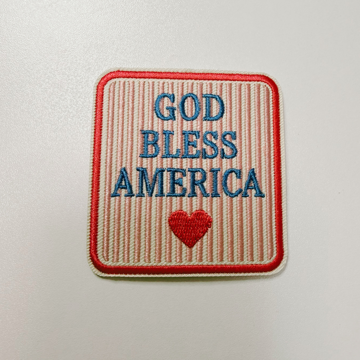 God Bless America (2.25" x 2.5") -  Embroidered Hat Patch