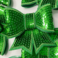 3" SEQUIN 3D Bow In GREEN - SEQUIN Hat Patch