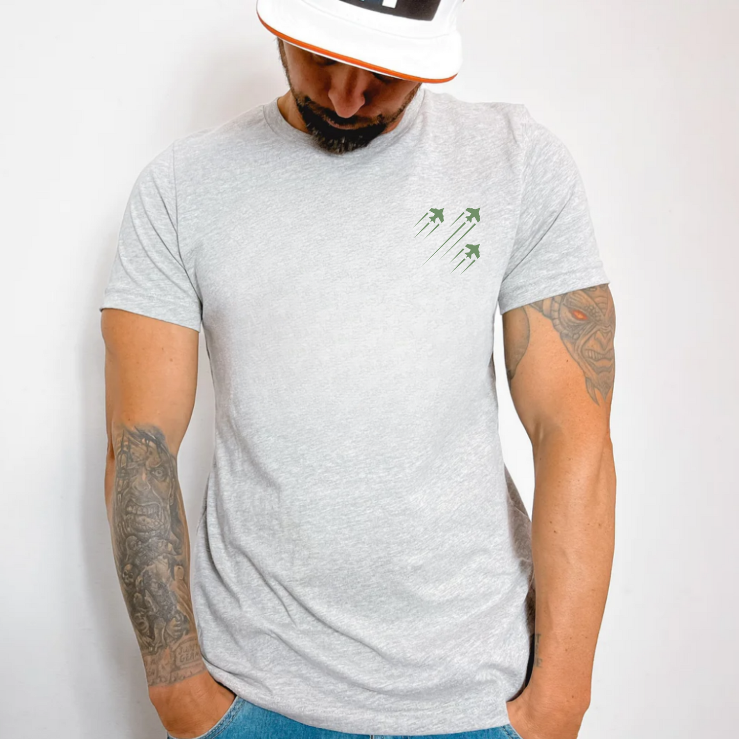 (shirt not included) Jets in Green Pocket - Matte Clear Film Transfer