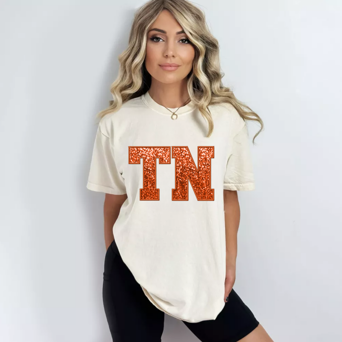 (Shirt not Included) Faux Sequin TN Tennessee - Clear Film Transfer