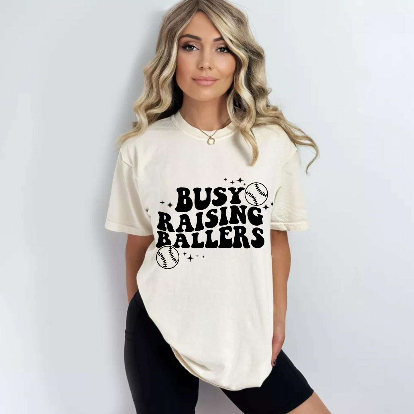 (shirt not included) Busy Raising Ballers / Baseball   - Matte Clear Film Transfer