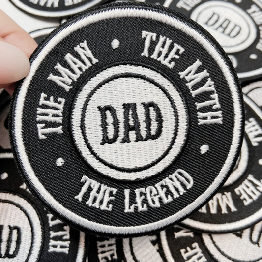 3" The Man The Myth The Legend - DAD - Embroidered Hat Patch