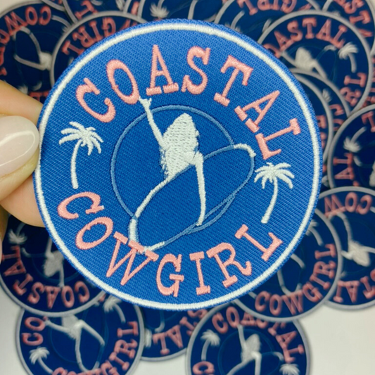 3" Coastal Cowgirl  - Embroidered Hat Patch