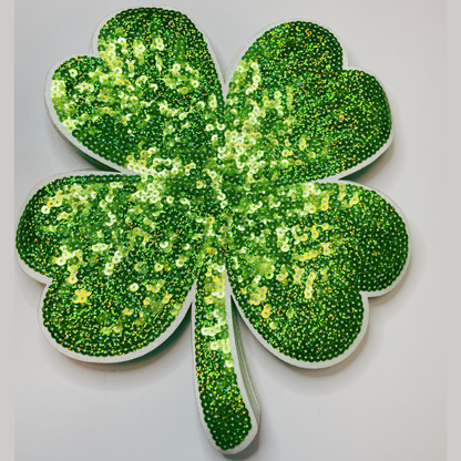 9.5” x 11"  Four Leaf Clover - Sequin Patch (st. patricks day)