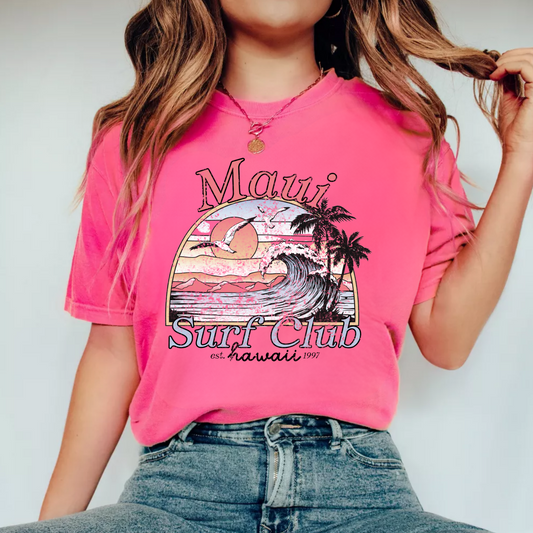 (Shirt not Included) Maui Surf Club - Clear Film Transfer