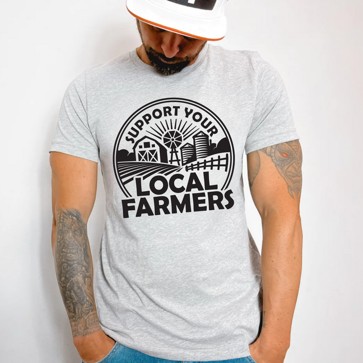 (Shirt not included) Support your LOCAL farmers in WHITE or BLACK  -  Screen print Transfer