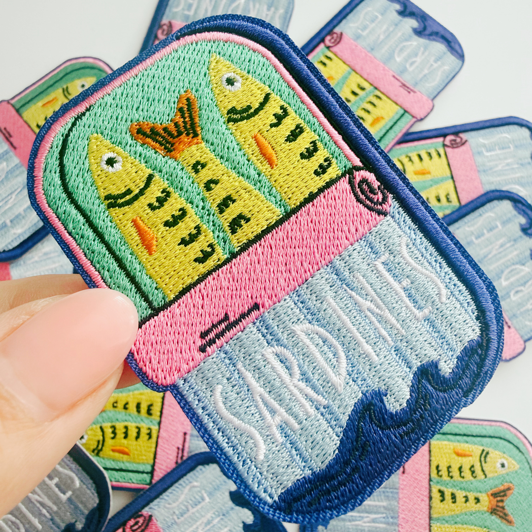 3" Sardines -  Embroidered Hat Patch