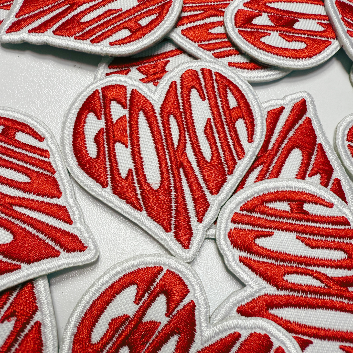 2" Georgia Heart -  Embroidered Hat Patch