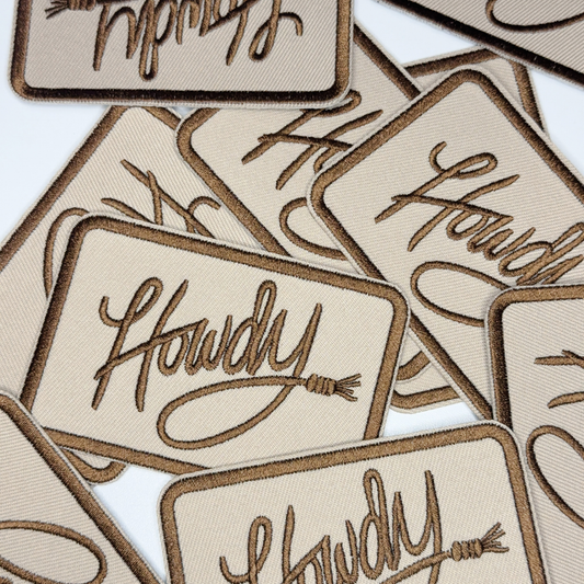 3.5" Howdy - Embroidered Hat Patch
