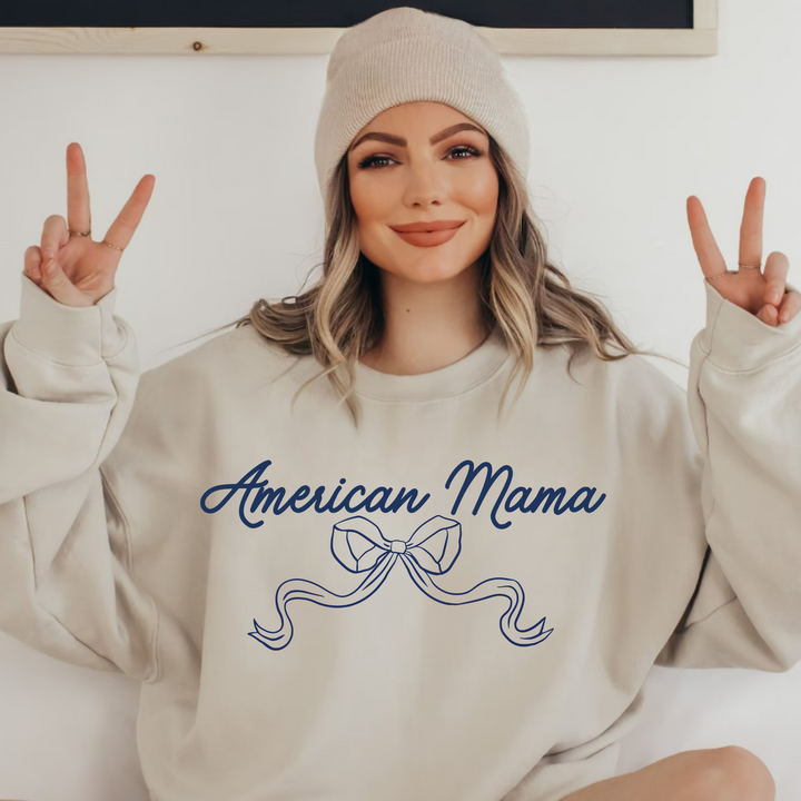 (Shirt not included) American Mama or American Mini - Navy Blue  Screen print Transfer