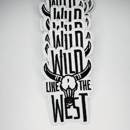 3"  WILD WEST (Black & White) -  Embroidered Hat Patch
