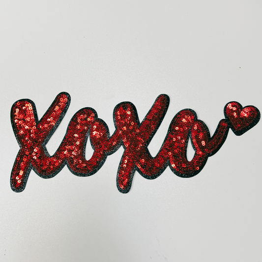 11” XOXO Sequin in Red - Sequin Patch