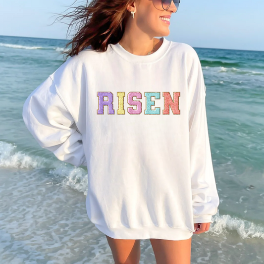 (Shirt not included) Faux Patch - RISEN -  Matte Clear Film Transfer