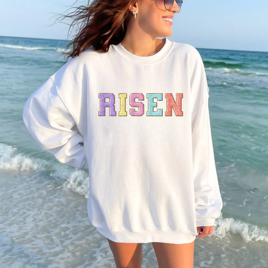 (Shirt not included) Faux Patch - RISEN - Matte Clear Film Transfer