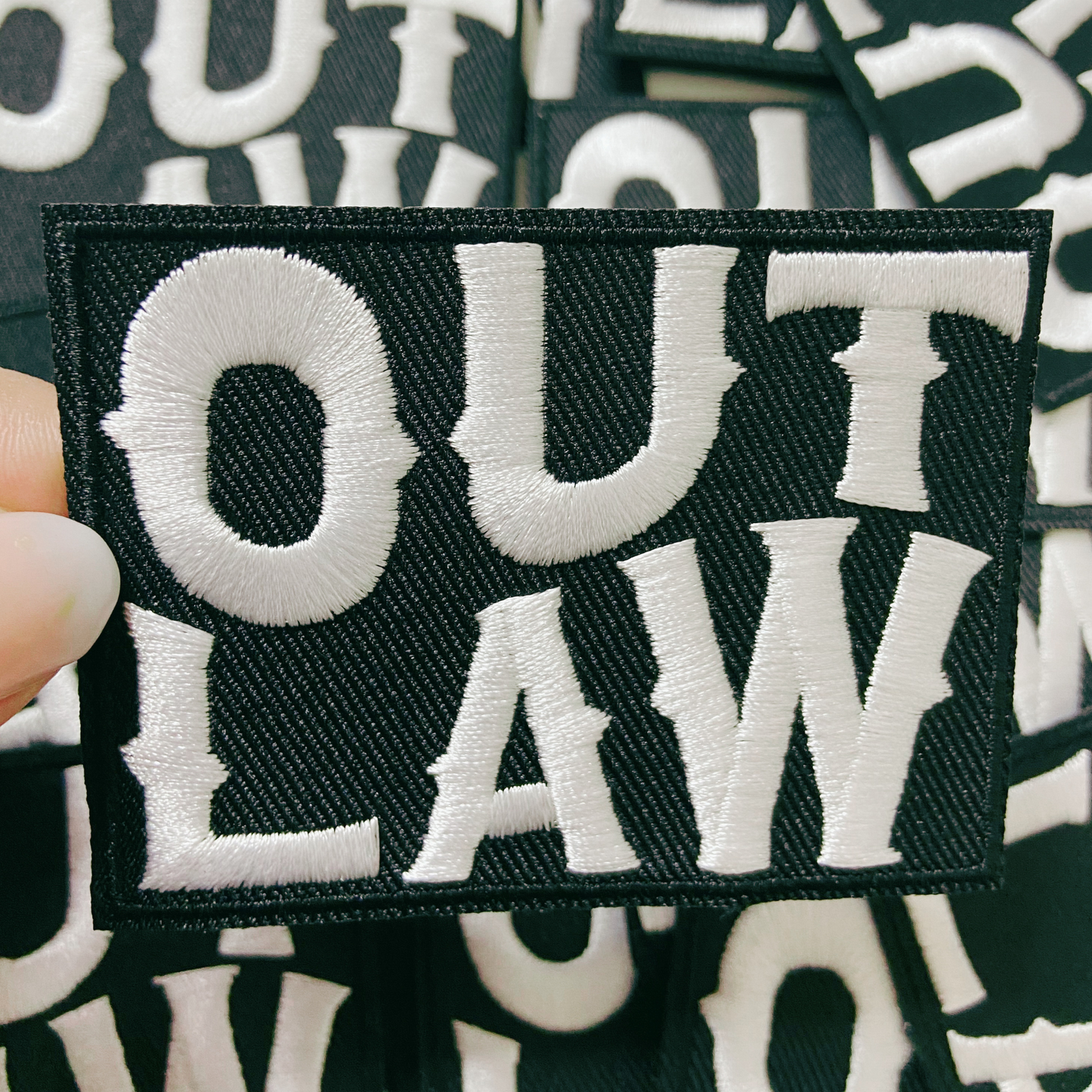 3" OUTLAW  -  Embroidered Hat Patch