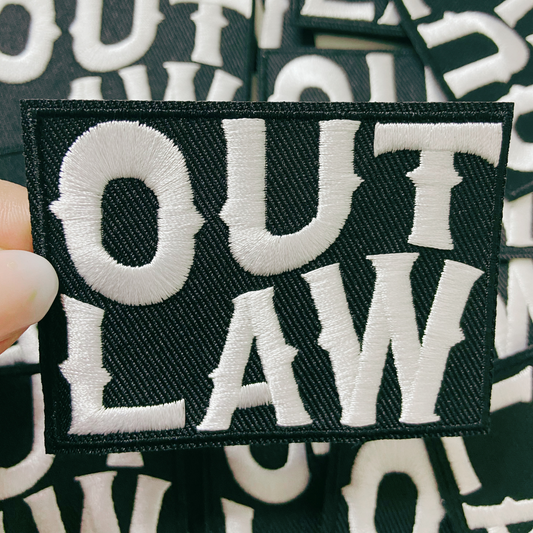 3" OUTLAW - Embroidered Hat Patch
