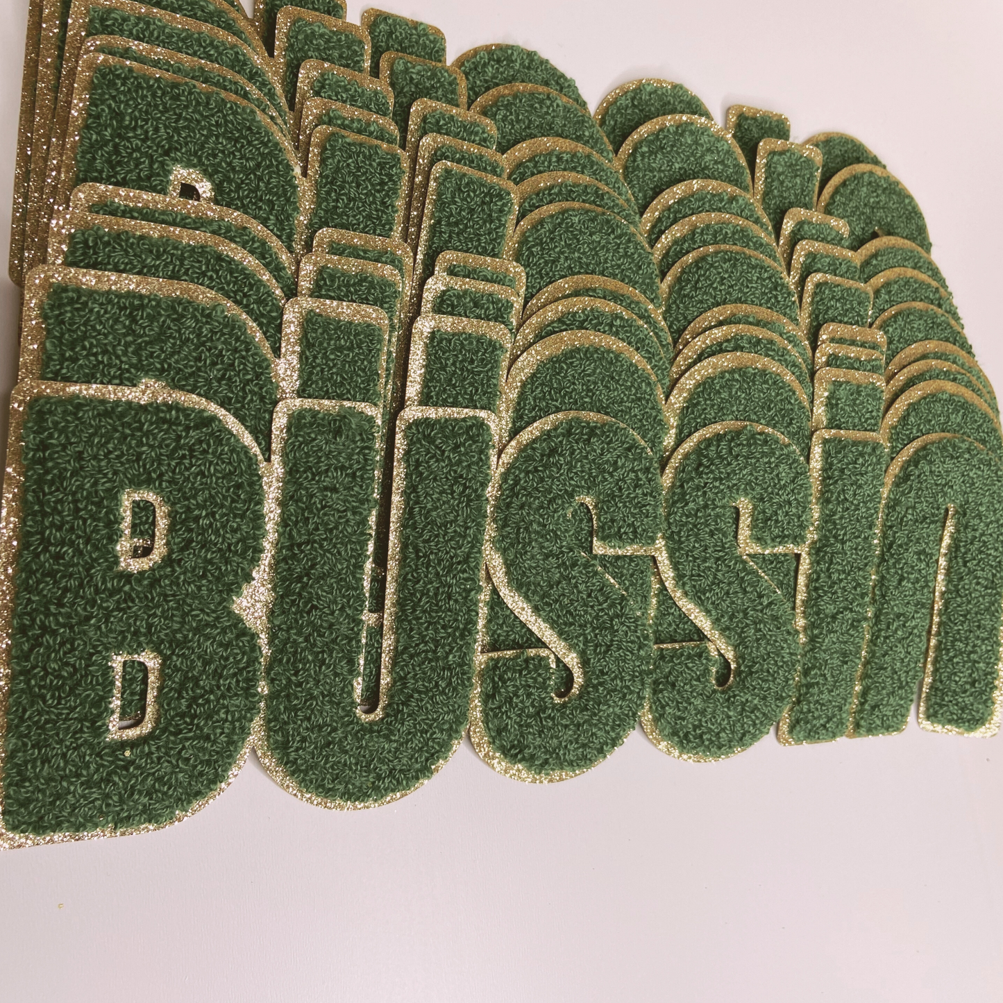 11” BUSSIN In Green - Chenille Patch