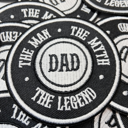 3" The Man The Myth The Legend - DAD - Embroidered Hat Patch