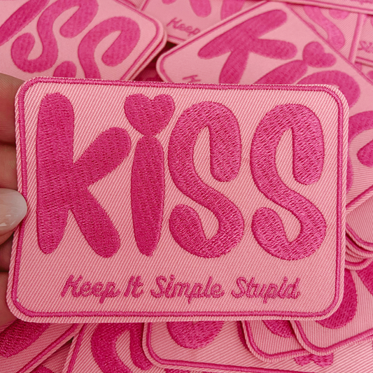 3.5" KISS keep it simple stupid -  Embroidered Hat Patch