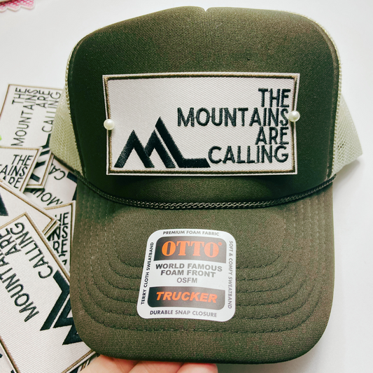 4" The Mountains Are Calling - Embroidered Hat Patch
