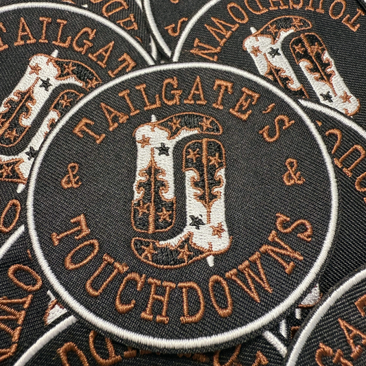 3" Tailgates & touchdowns - Embroidered Hat Patch