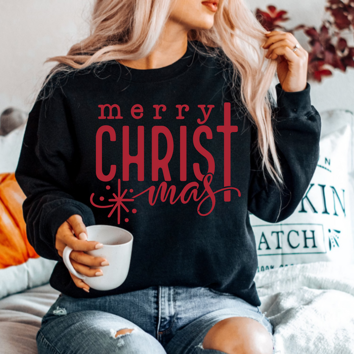 (shirt not included) Merry ChrisTmas  In RED- Screen print Transfer