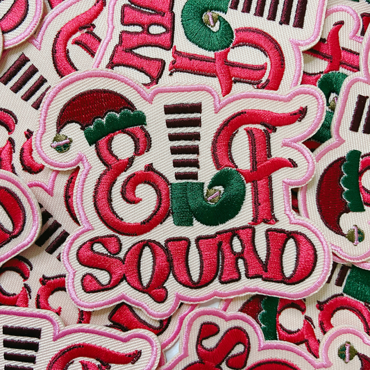 3" Elf Squad in Pink  -  Embroidered Hat Patch