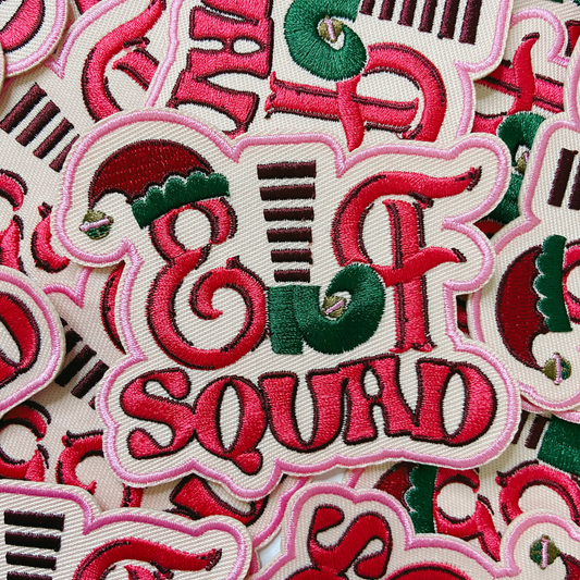 3" Elf Squad in Pink - Embroidered Hat Patch