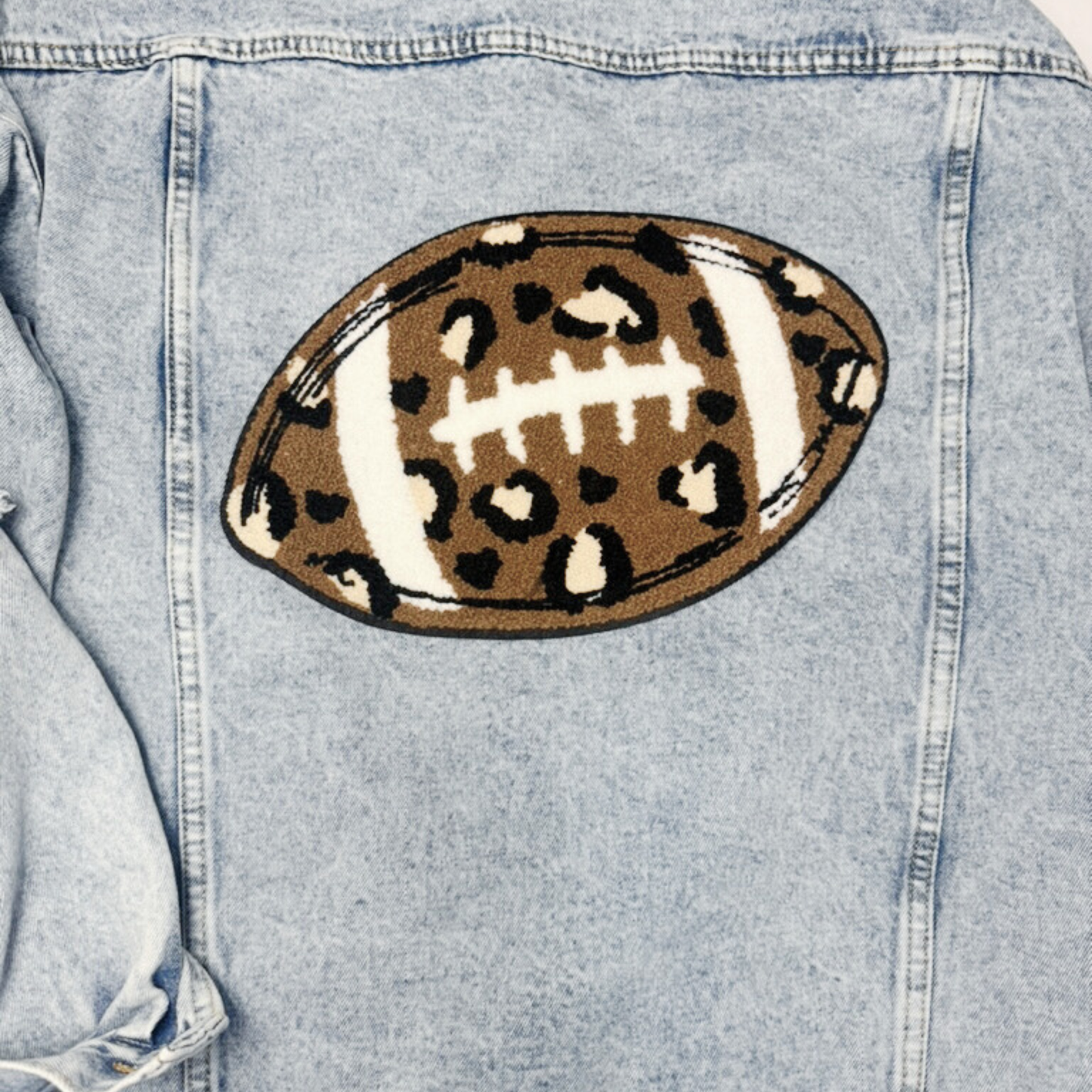 11” FOOTBALL animal print - Chenille Patch