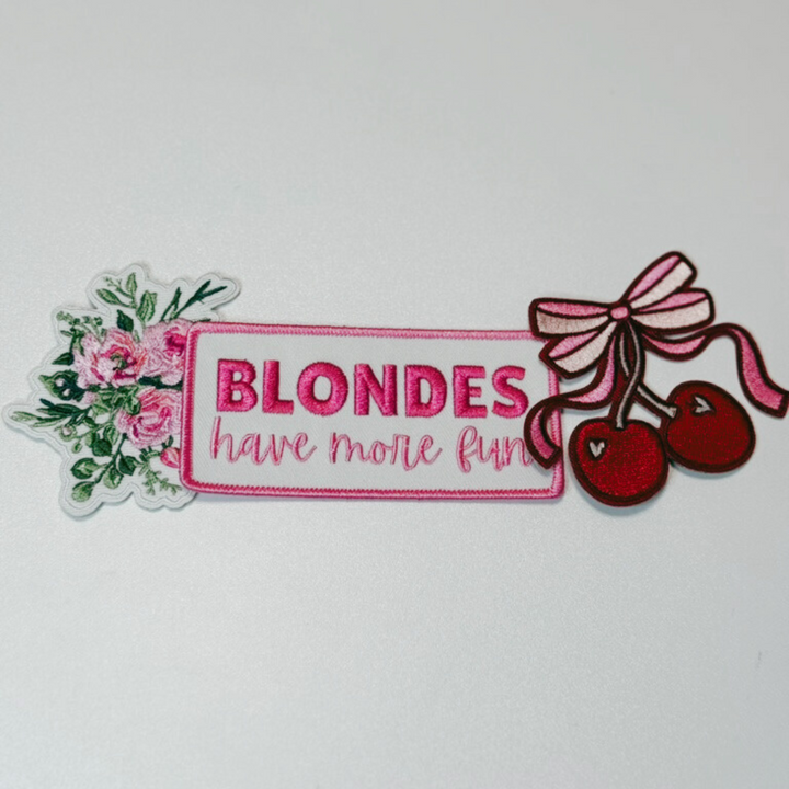 3" Cherry iron on Patch  -  Embroidered Hat Patch