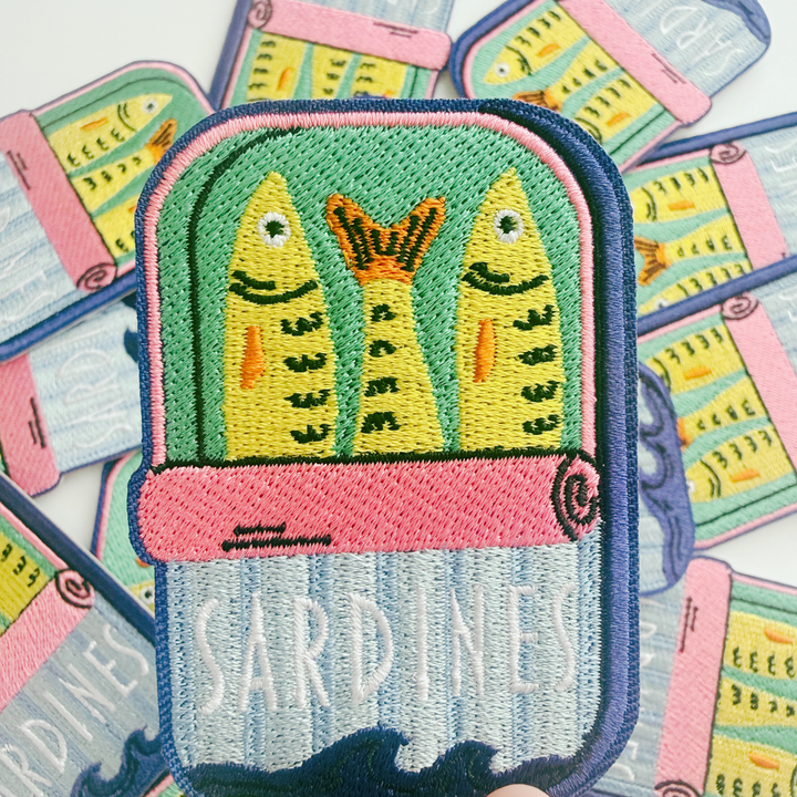 3" Sardines -  Embroidered Hat Patch