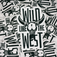 3"  WILD WEST (Black & White) -  Embroidered Hat Patch