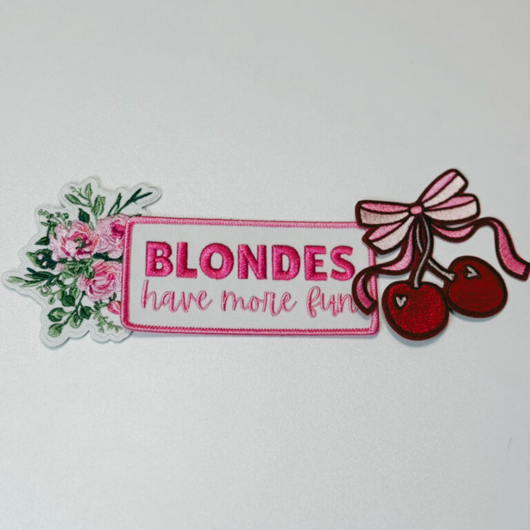 3" Floral iron on Patch  -  Embroidered Hat Patch