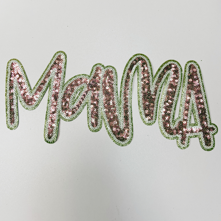 11” Mama in Pink &amp; Gold - Sequin Patch
